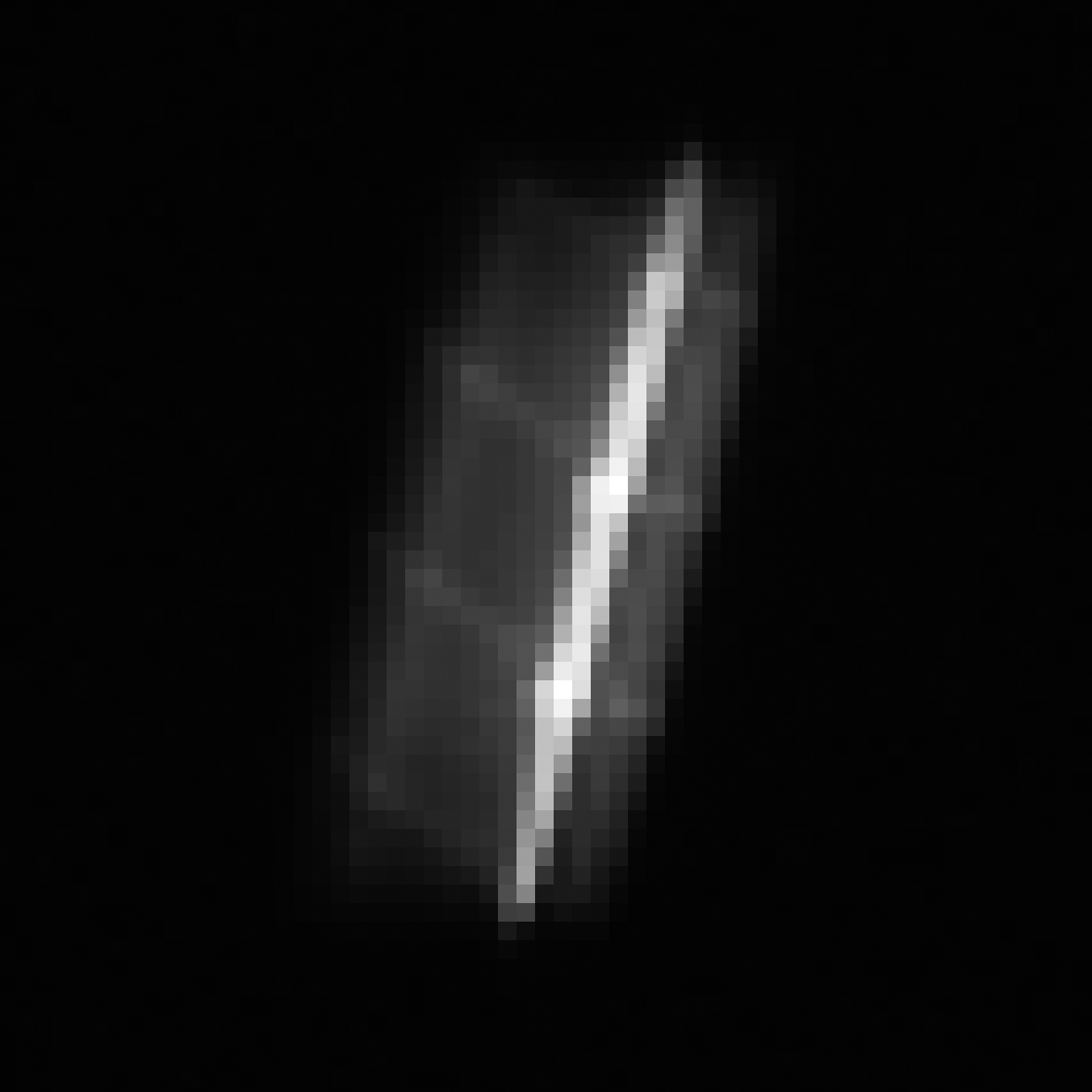 The Lunar Reconnaissance Orbiter Creates a streak as it zooms through the ShadowCam field of view.
