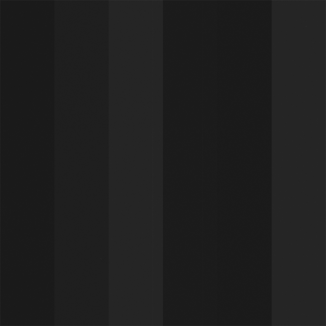 A series of five stacked (top to bottom) ShadowCam calibration images, or dark images, with each image showing six channels from left to right in various brightness levels. 
